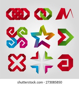 collection of abstract logos of the tape
