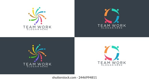 collection abstract luxury people family and human unity logo template. symbol for teamwork	