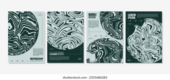 Collection of abstract marble circle cover design