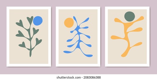 collection of abstract matisse style. use for background, cover, wallpaper, print, card, wall decor