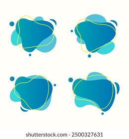 Collection of abstract modern liquid shapes graphic elements