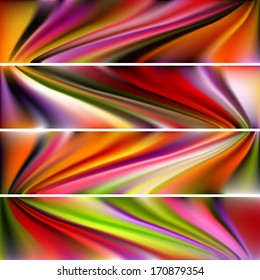 Collection of Abstract Multicolored Backgrounds, Mesh Vector Illustration