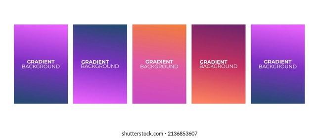 Collection of abstract multi-colored gradient vector cover illustrations. As background for business brochures, cards, packages and posters.