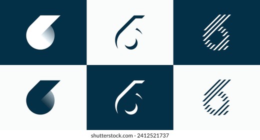 Collection of abstract number 6 vector logo designs