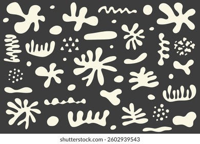 Collection of abstract organic shapes. Hand drawn elements. Vector illustration 