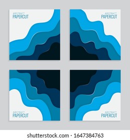 collection abstract papercut template design 
