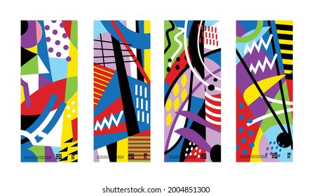 Collection of abstract pattern templates. patterns for companies include design layout bundles, posters, geometric concept covers.