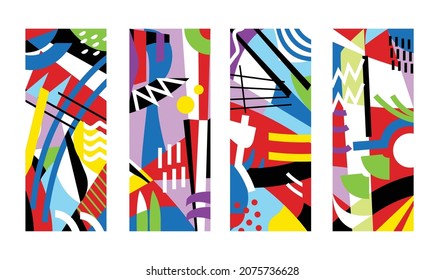 Collection of abstract pattern templates. patterns for companies include design layout bundles, posters, geometric concept covers.