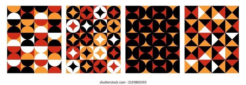 Collection of abstract posters. Contemporary composition with geometric shapes. Wall print.