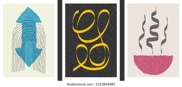 A collection of abstract posters for the interior. Pattern pattern for wall decoration, room design, prints and creative ideas