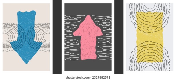 A collection of abstract posters for the interior. Pattern for wall decoration, room design, prints and creative ideas