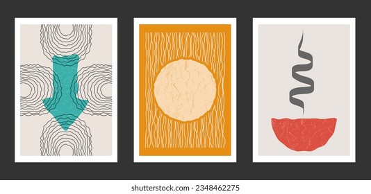 A collection of abstract posters for the interior. Pattern for wall decoration, room design, prints and creative ideas