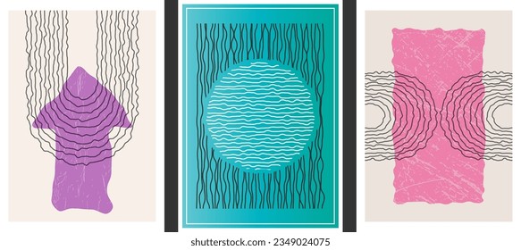 A collection of abstract posters for the interior. Pattern for wall decoration, room design, prints and creative ideas
