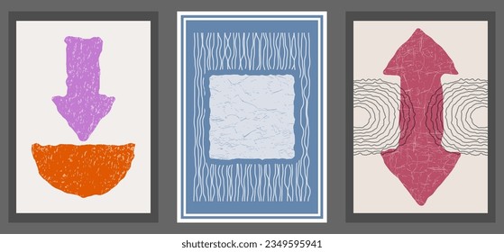 A collection of abstract posters for the interior. Pattern for wall decoration, room design, prints and creative ideas