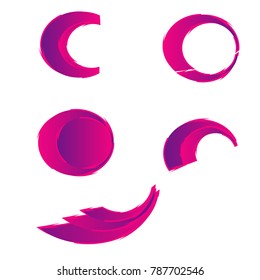 collection of abstract purple gradient logo illustration vector isolated on white background