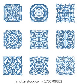 Collection of abstract rectangular sigils.
