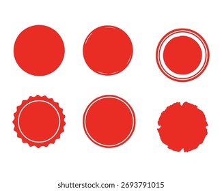 Sammlung von abstrakten roten Kreisen Abzeichen und Dichtungen Design-Elemente