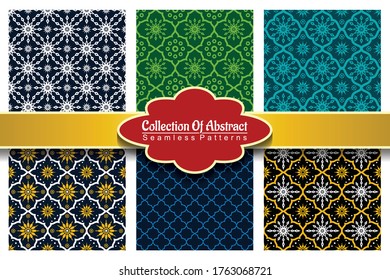 Collection Of Abstract Seamless Pattern Vector