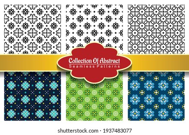 Collection Of Abstract Seamless Pattern Vector