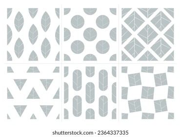 Collection of  abstract seamless  patterns in scandinavian style.