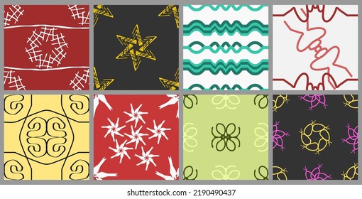 A collection of abstract seamless patterns that are artistic and elegant in style. Perfect for fabrics, book covers, invitations, or home and office walls