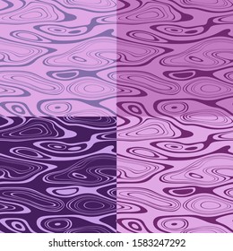 Collection of abstract seamless vector background patterns. Ripples, water. Pink, purple colors
