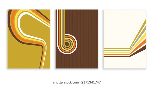 collection of abstract set of retro lines poster background 