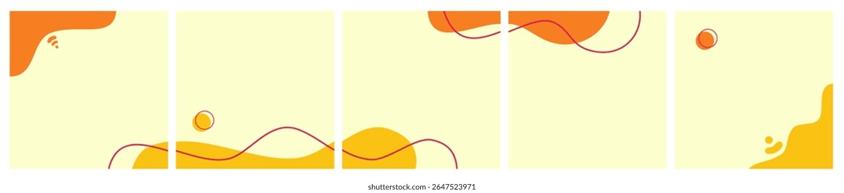 Collection of Abstract Shape Carousel Post Background Templates Suitable for Promotional Media on Social Networks or Websites.