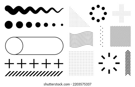 a collection of abstract shape designs, suitable for design elements such as backgrounds, brochures, posters, banners and others