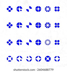 Collection of abstract shape Geometric Symbols on a White Background