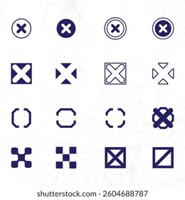 Collection of abstract shape Geometric Symbols on a White Background