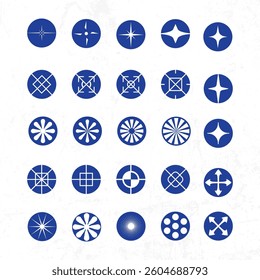 Collection of abstract shape Geometric Symbols on a White Background