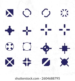 Collection of abstract shape Geometric Symbols on a White Background