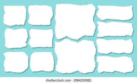 Colección de formas abstractas Plantilla de diseño de hojas rotas de papel blanco en blanco