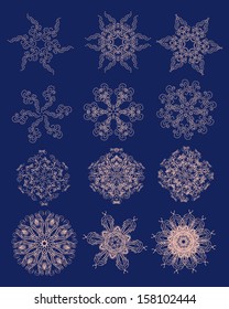 collection of abstract snowflakes. for use in your design