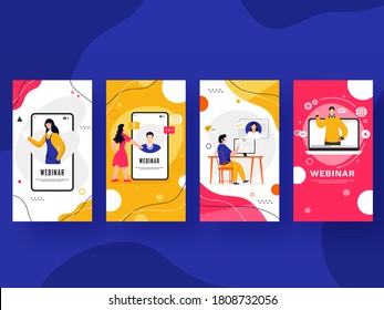 Collection of Abstract Social Media Post Template Layout for Business Webinar.