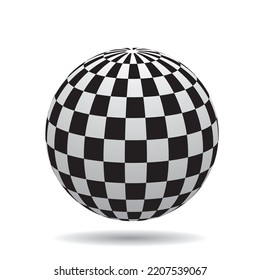 Collection of abstract spheres from gray stripes. 3D realistic ball. Vector illustration