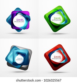 Collection of abstract square shape backgrounds. Vector geometric minimal templates, banner or message presentation designs
