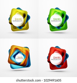 Collection of abstract square shape backgrounds. Vector geometric minimal templates, banner or message presentation designs