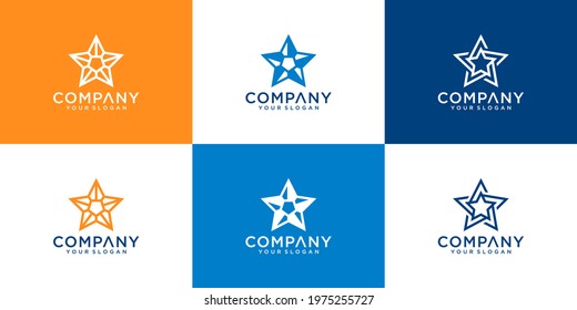 Collection of abstract star logo design templates