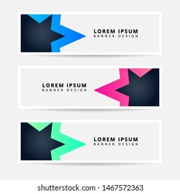Collection Abstract Star/Polygon Geometric Business Banner set vector template. Modern background template for web banner design. EPS10 Vector.