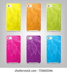 collection of abstract striped  phone case isolated on grey