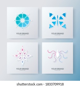Collection abstract style animal and flower logo