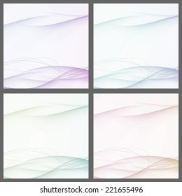 Collection of abstract swoosh line certificates. Vector illustration