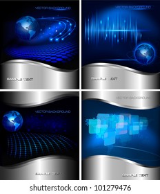 Collection of abstract technology and business backgrounds. Vector illustration
