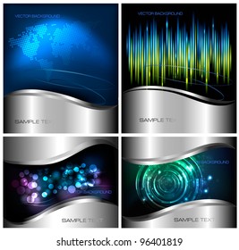 Sammlung abstrakter Technologien und Business-Hintergründe. Vektorgrafik