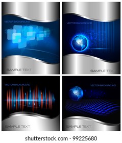 Colección de tecnología abstracta y antecedentes empresariales. Ilustración del vector