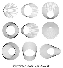 Collection of abstract templates circular geometric shapes