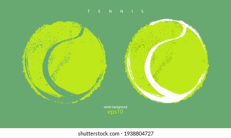 Collection of abstract tennis balls. Illustrations for design banners, posters, print for T-shirts. - Shutterstock ID 1938804727