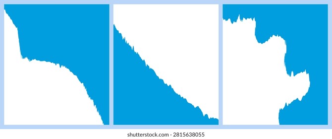 Collection of abstract torn paper banner backgrounds ripped edges  white and blue color Modern minimalist templates ideal for posters, social media, branding, presentations, web banners, and promotional designs.